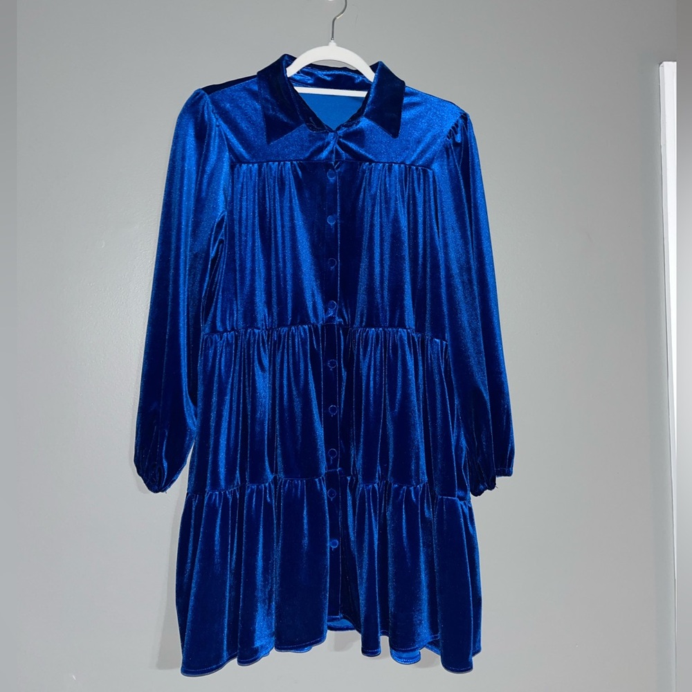 SHEIN Royal Blue Long Sleeve Dress